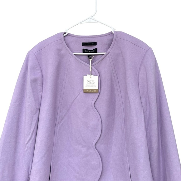 NWT Talbots BRUSHED ITALIAN WOOL SCALLOP EDGE JACKET - Size 22W - Lilac Purple - Picture 6 of 12